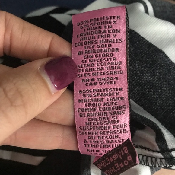 Eliza J Black White Blue 3/4 Sleeve Shift Dress Size 4 - Picture 5 of 6